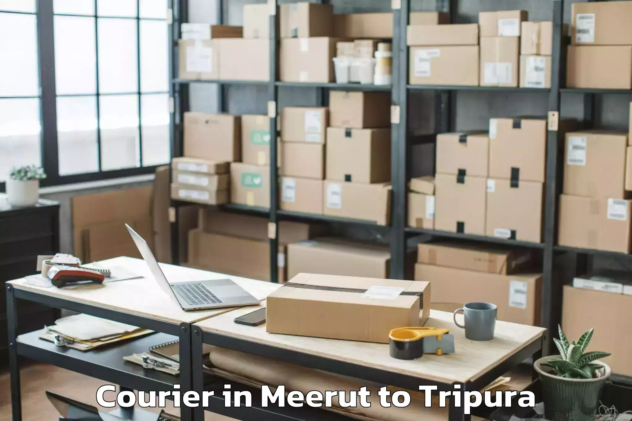 Comprehensive Meerut to Kamalpur Airport Ixq Courier